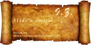 Illés Zenina névjegykártya